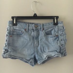 light jean shorts